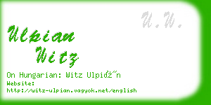 ulpian witz business card